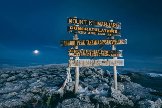Uhuru Peak, 5,895m, the roof of Africa