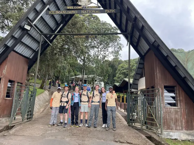 Ready to climb at the Kilimanjaro gate