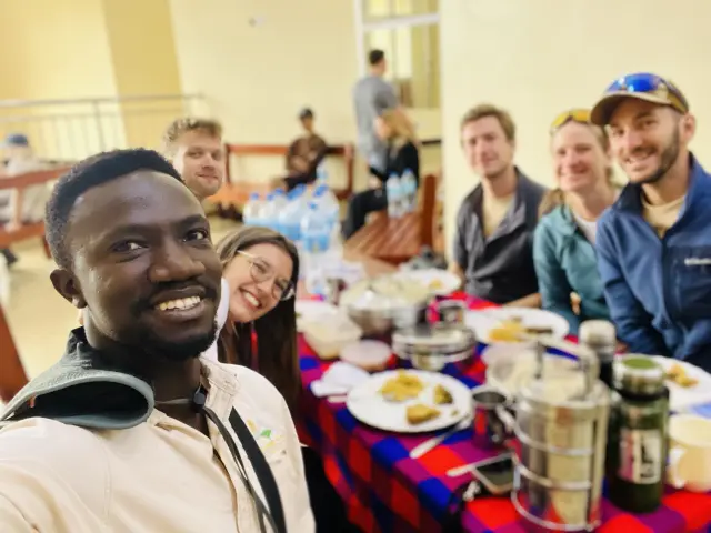 Breakfast with friends before the day's adventure