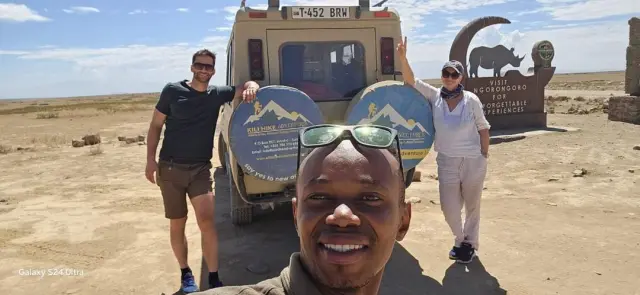 Guests on safari with our guide