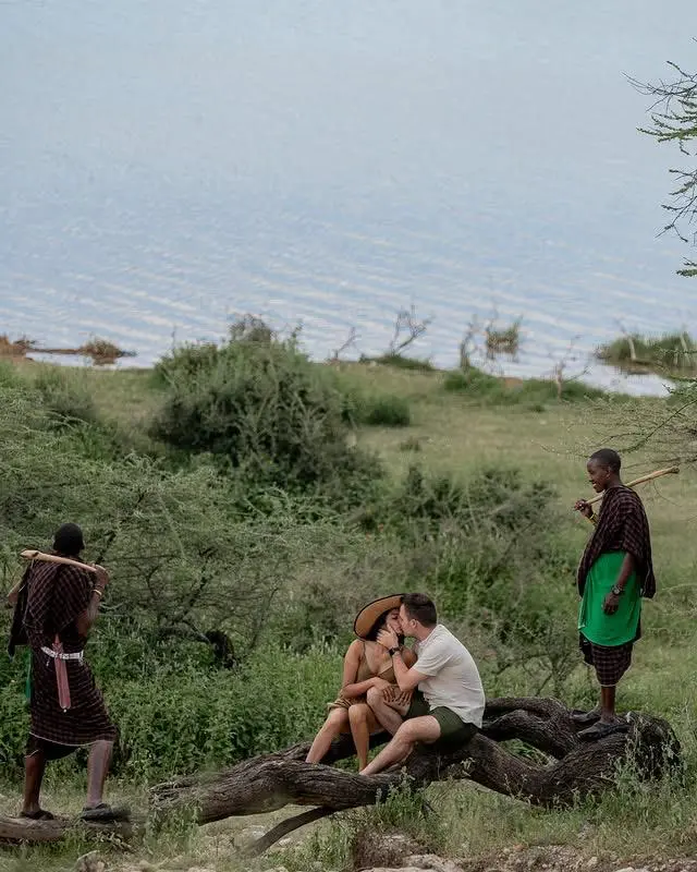 Out walking with Maasai guides